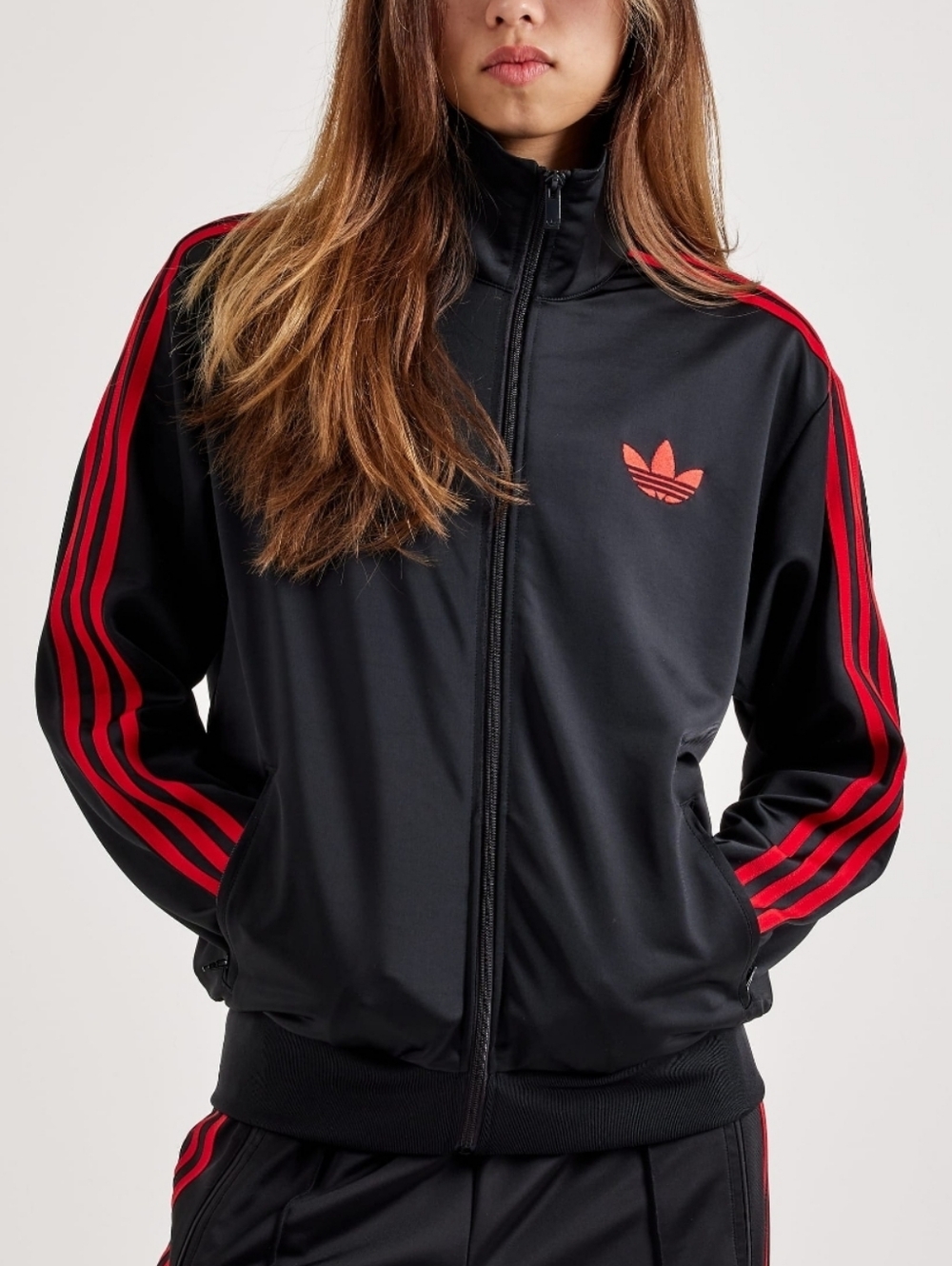 Adidas Adicolor Firebird track jacket Loose Fit Womens Size L Black JW3664